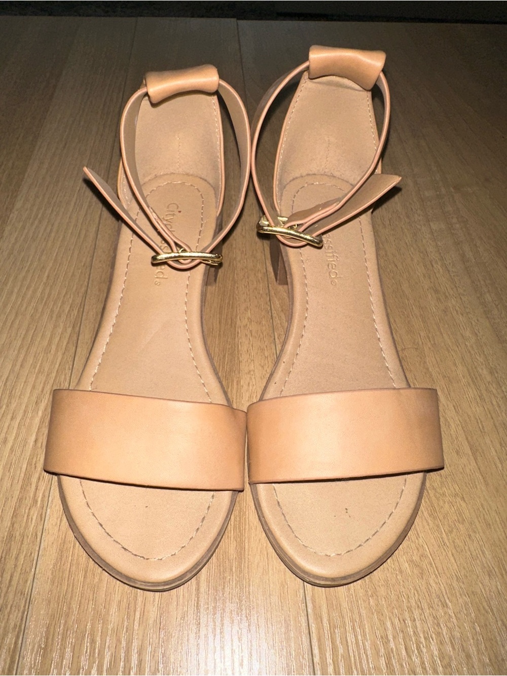 City Classified Weekend Ankle Strap Low Block Heel Sandals